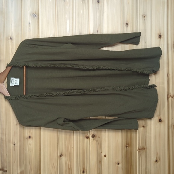 Ariat Tops - Ariat Womens Top XL Green Open Front Layering Top Long Sleeves Olive Green